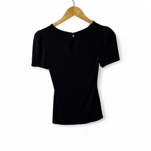 EXPRESS - Women's Top - XS - Black - Puff Sleeve Fitted Blouse - Picture 3 of 4